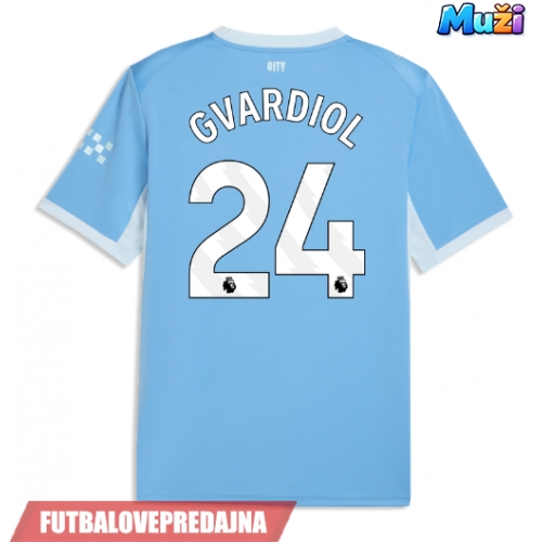 Lacne Muži Futbalové dres Manchester City Josko Gvardiol #24 2026-27 Krátky Rukáv - Domáci